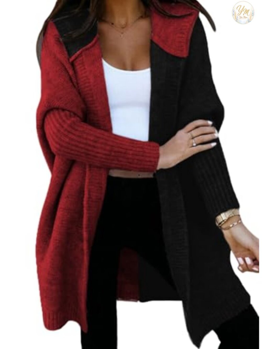 Hooded Knit Cardigan Sweater Women Open Front Long Sleeve Fall Winter